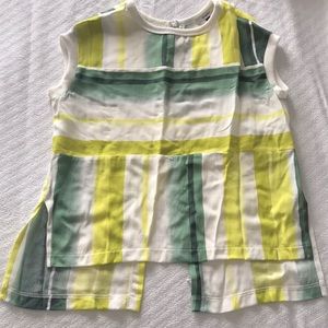 NWOT Studio F Lime, Lemon and Yellow blouse.